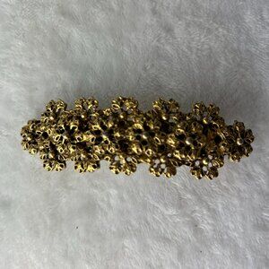 French Vintage Barrette Gold Tone Filigree Hair Clip